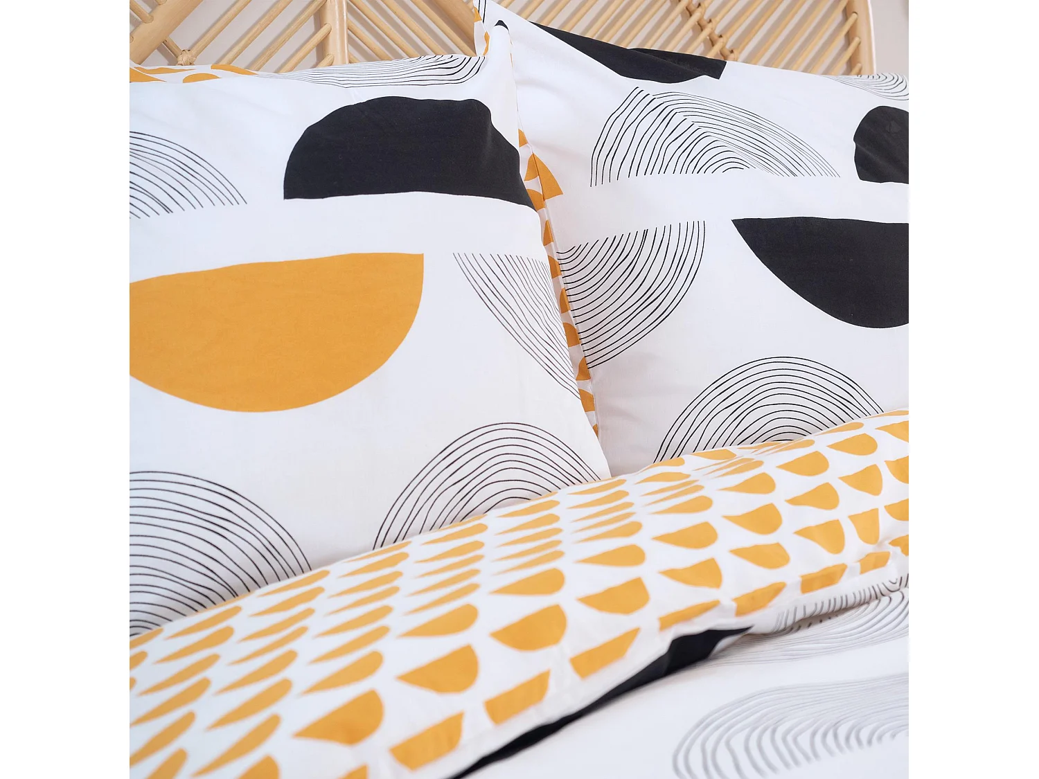 Parure de lit 240x220 cm coton issu de l'agriculture biologique CIL Blanc 3 pièces