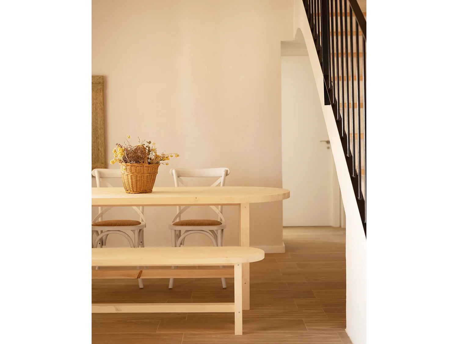 Banc en bois de sapin naturel 140x45cm - OLIVIA - DECOWOOD