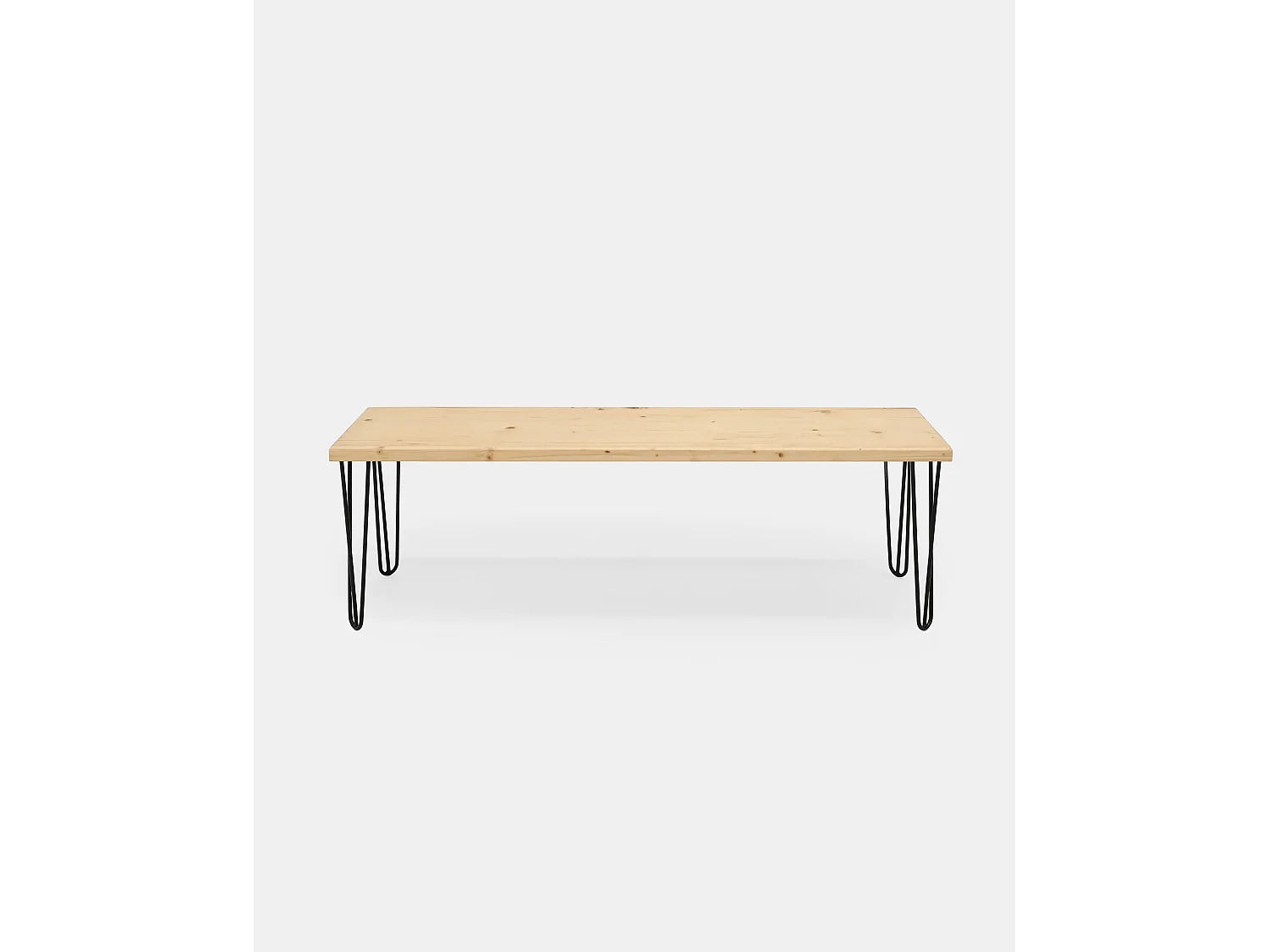 Banc en bois de pin et fer couleur naturel et noir 160x45cm - NOA - DECOWOOD