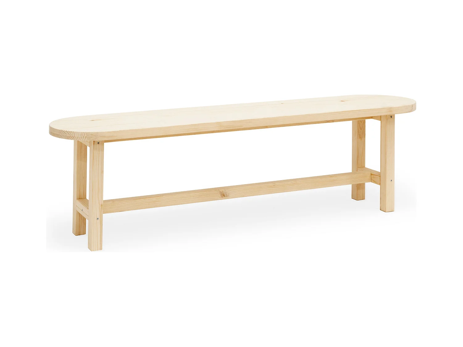 Panca ovale in legno masello in tono naturale 120x45cm - OLIVIA - DECOWOOD