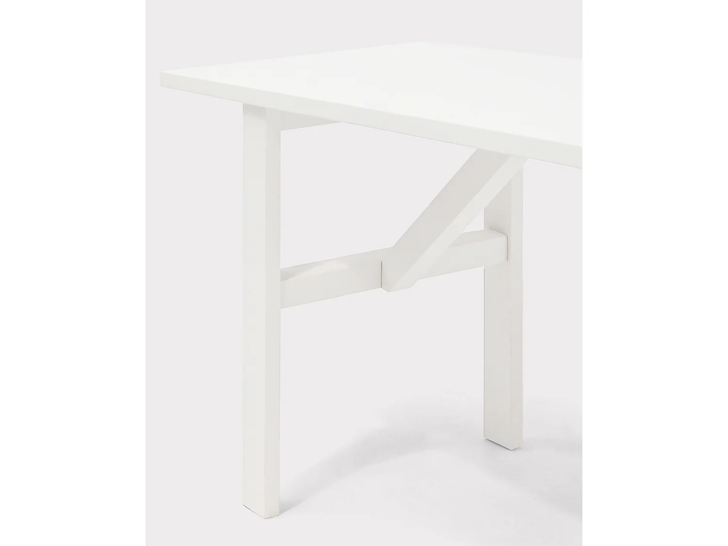 Banqueta de madera maciza en tono blanco de 120x45cm - SIEP - DECOWOOD