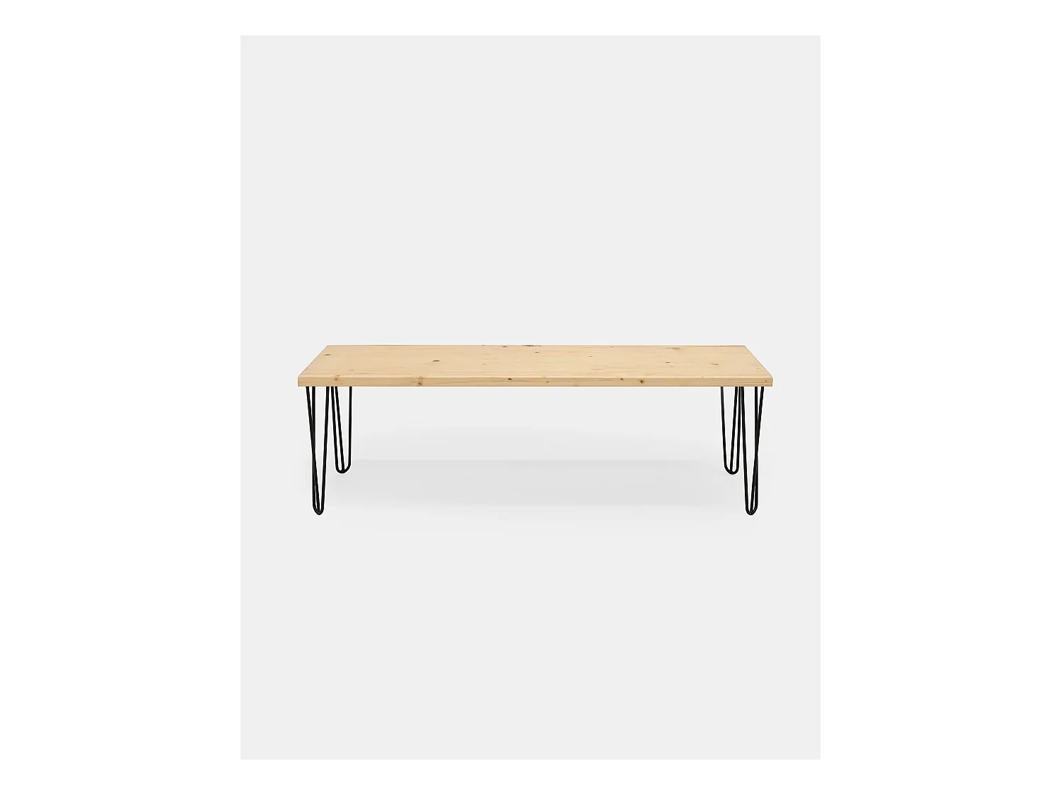 Banc en bois de pin et fer couleur naturel et noir 140x45cm - NOA - DECOWOOD