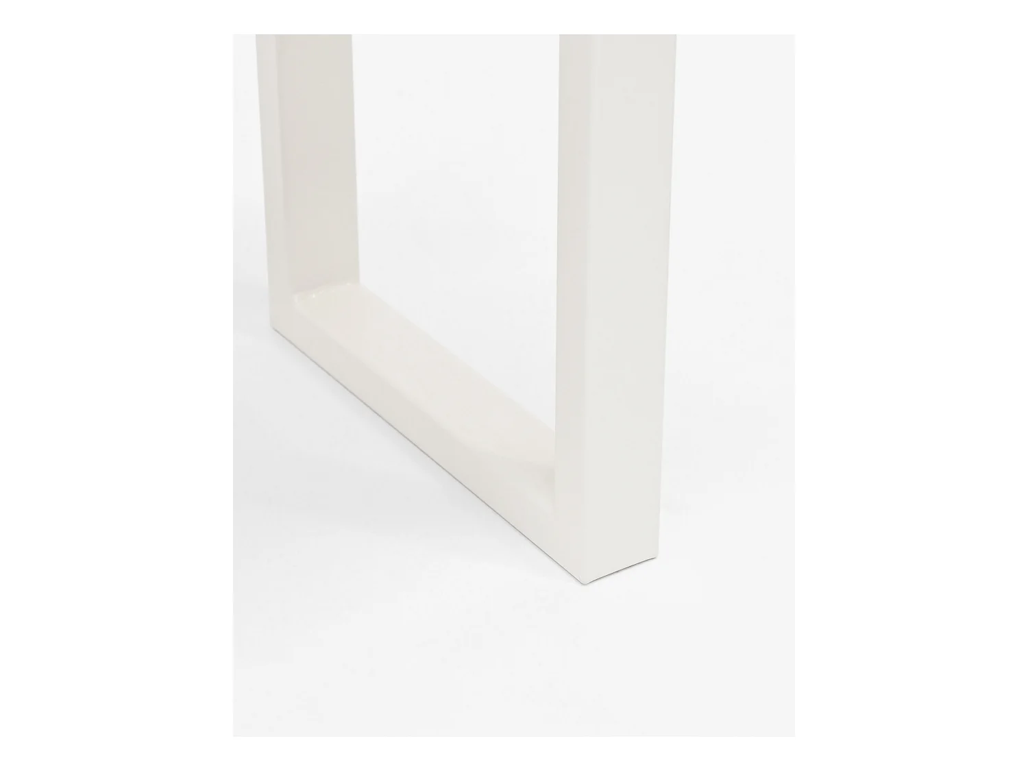 Banc en bois de pin et fer naturel et blanc 100x45cm