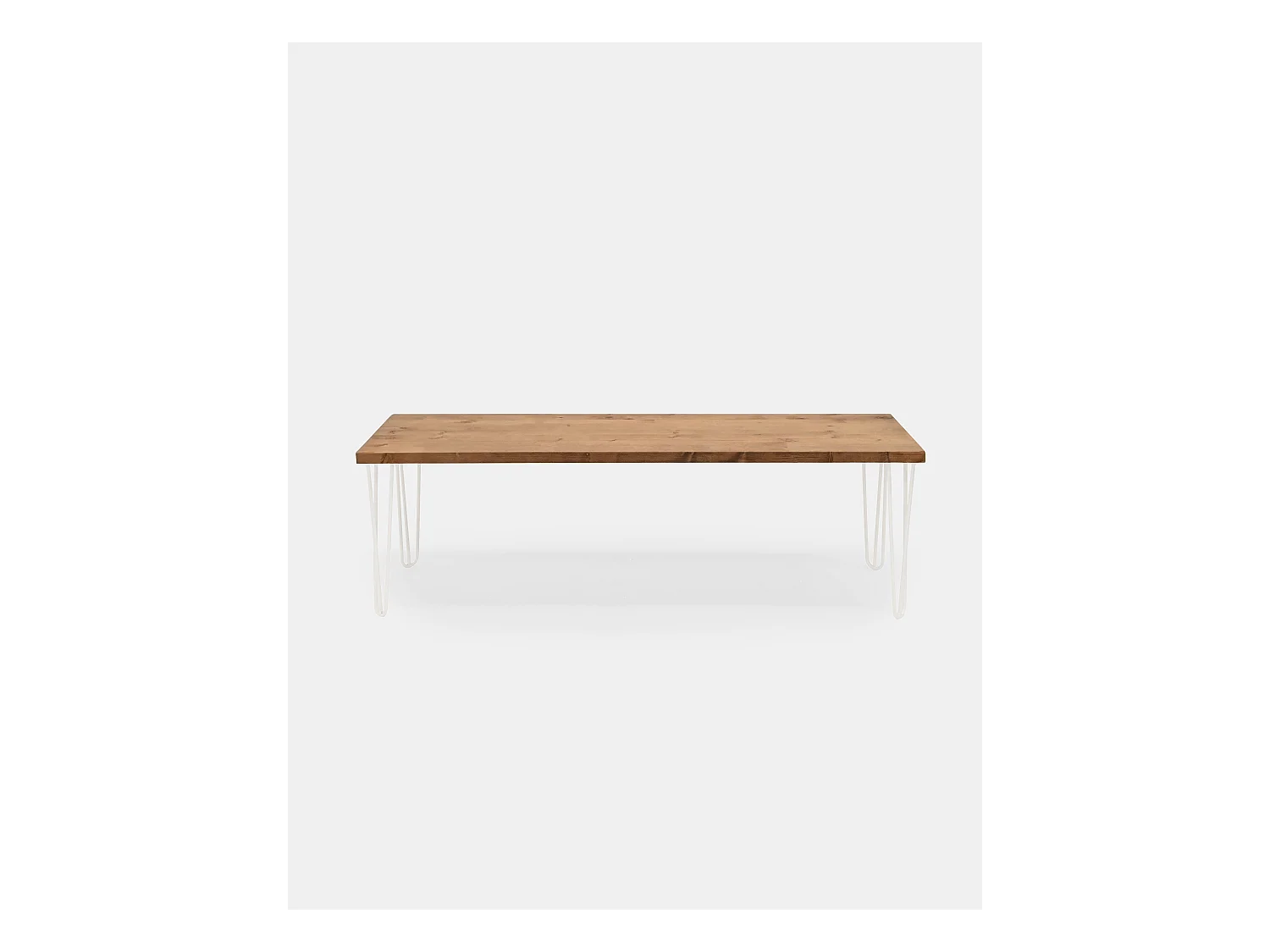 Banc en bois de pin et fer couleur vieilli et blanc 140x45cm - NOA - DECOWOOD
