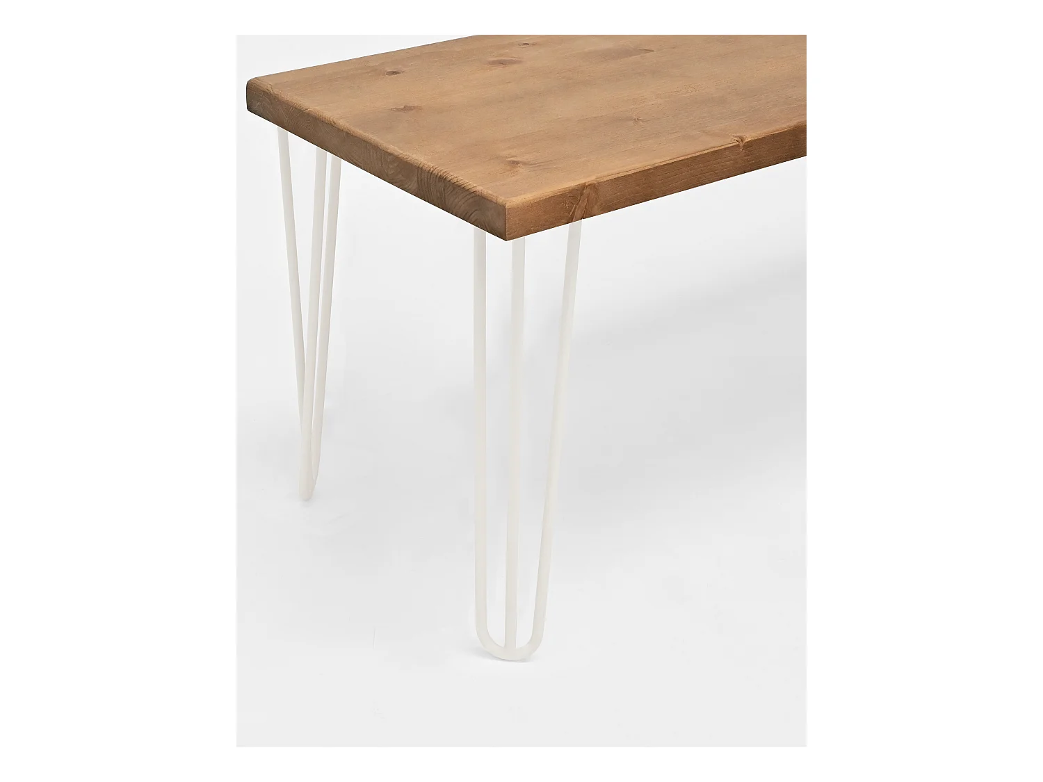 Banc en bois de pin et fer couleur vieilli et blanc 120x45cm - NOA - DECOWOOD