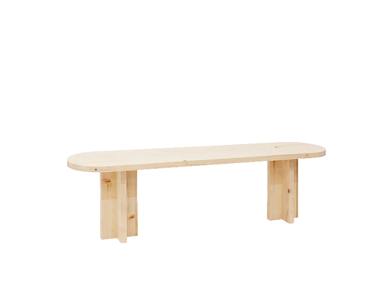 Banc en bois de sapin naturel 120x45cm - TOKYO - DECOWOOD