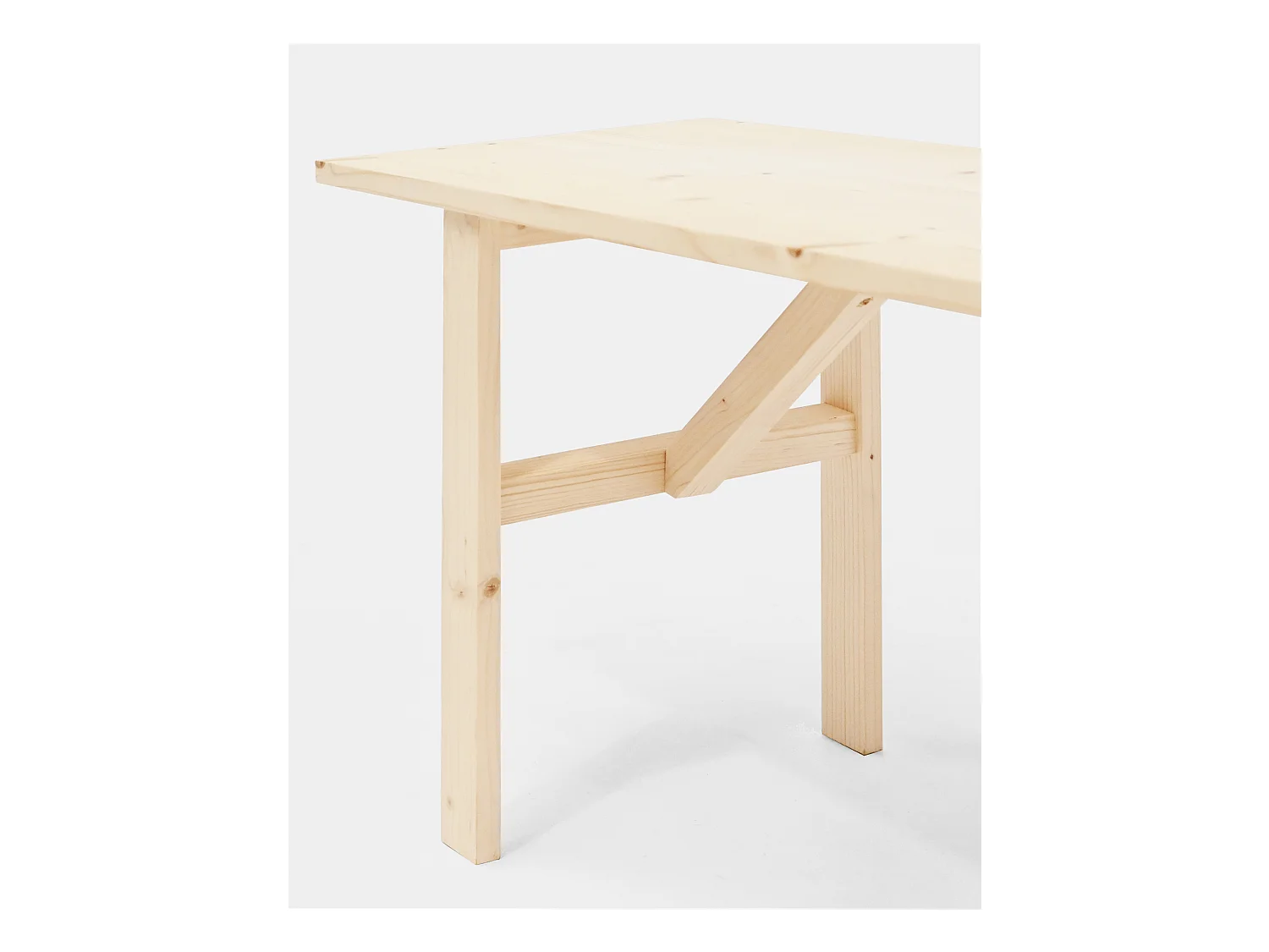 Panca decorativa in legno massello in tono naturale 120x45cm - SIEP - DECOWOOD