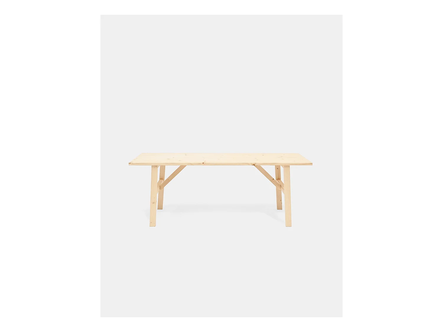 Panca decorativa in legno massello in tono naturale 120x45cm - SIEP - DECOWOOD