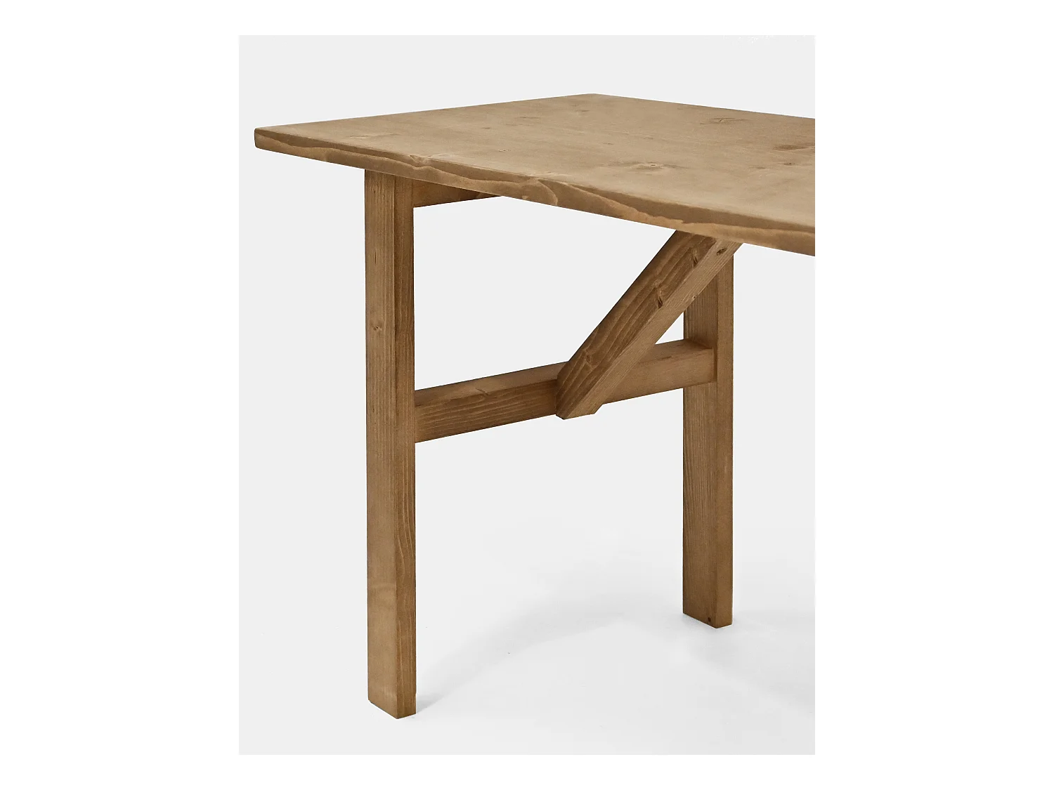 Banqueta de madera maciza en tono roble oscuro de 120x45cm - SIEP - DECOWOOD