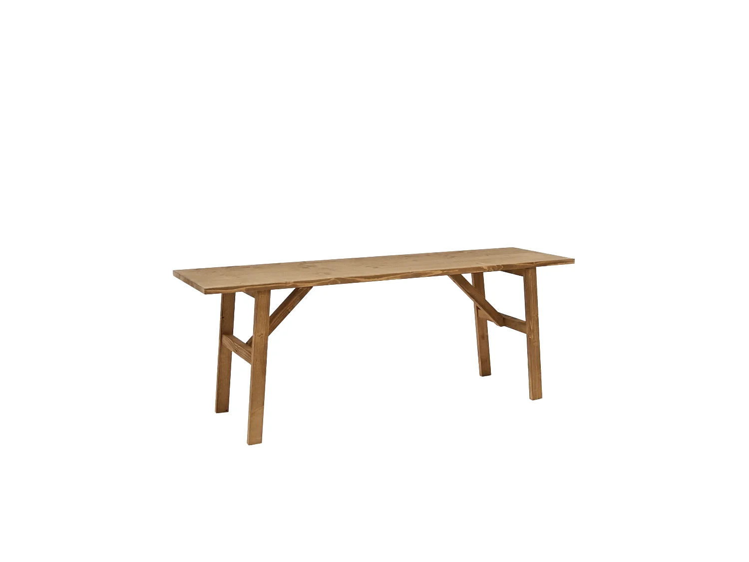 Panca decorativa in legno massello in tono marrone 120x45cm - SIEP - DECOWOOD