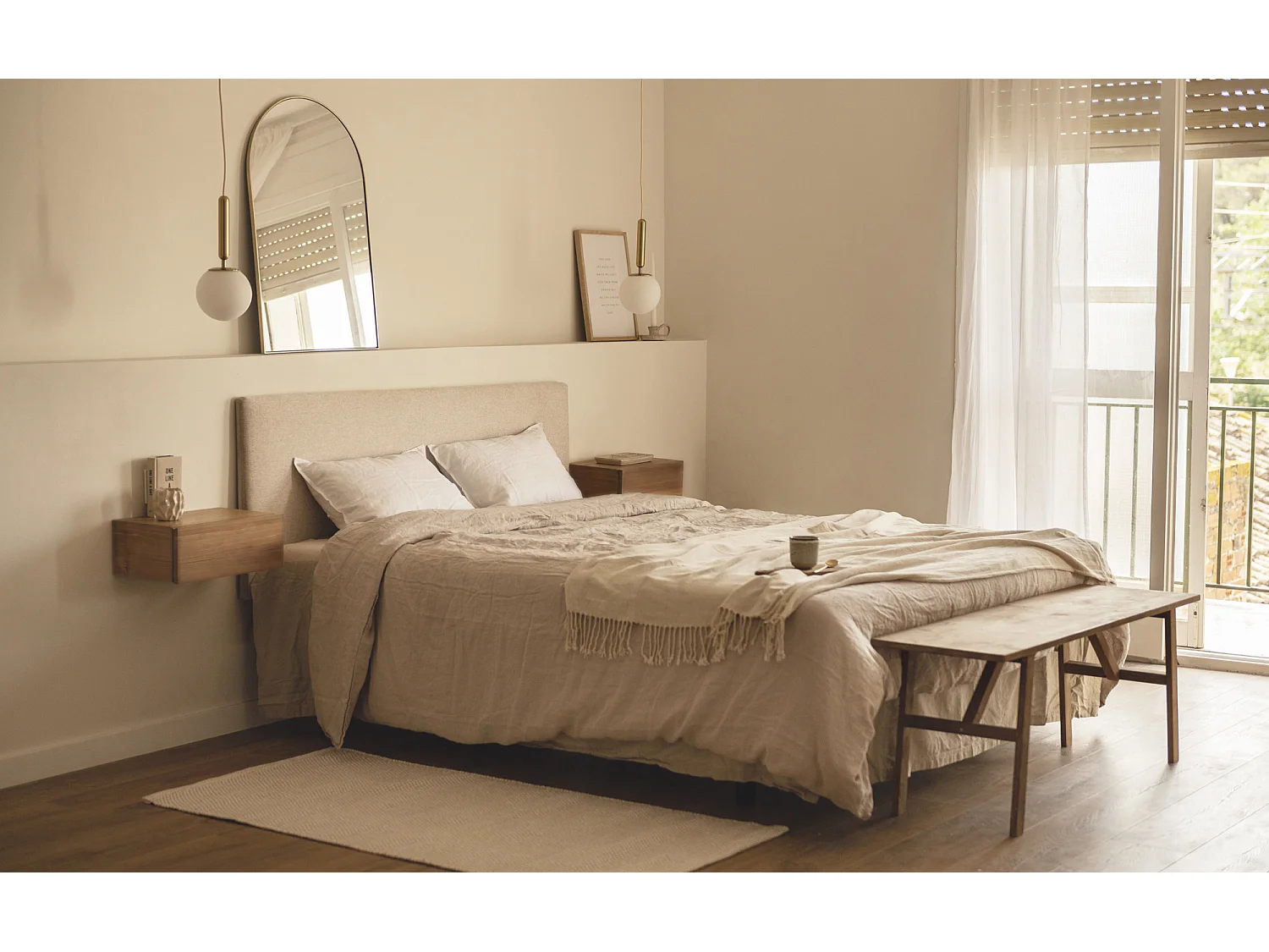 Panca decorativa in legno massello in tono marrone 120x45cm - SIEP - DECOWOOD