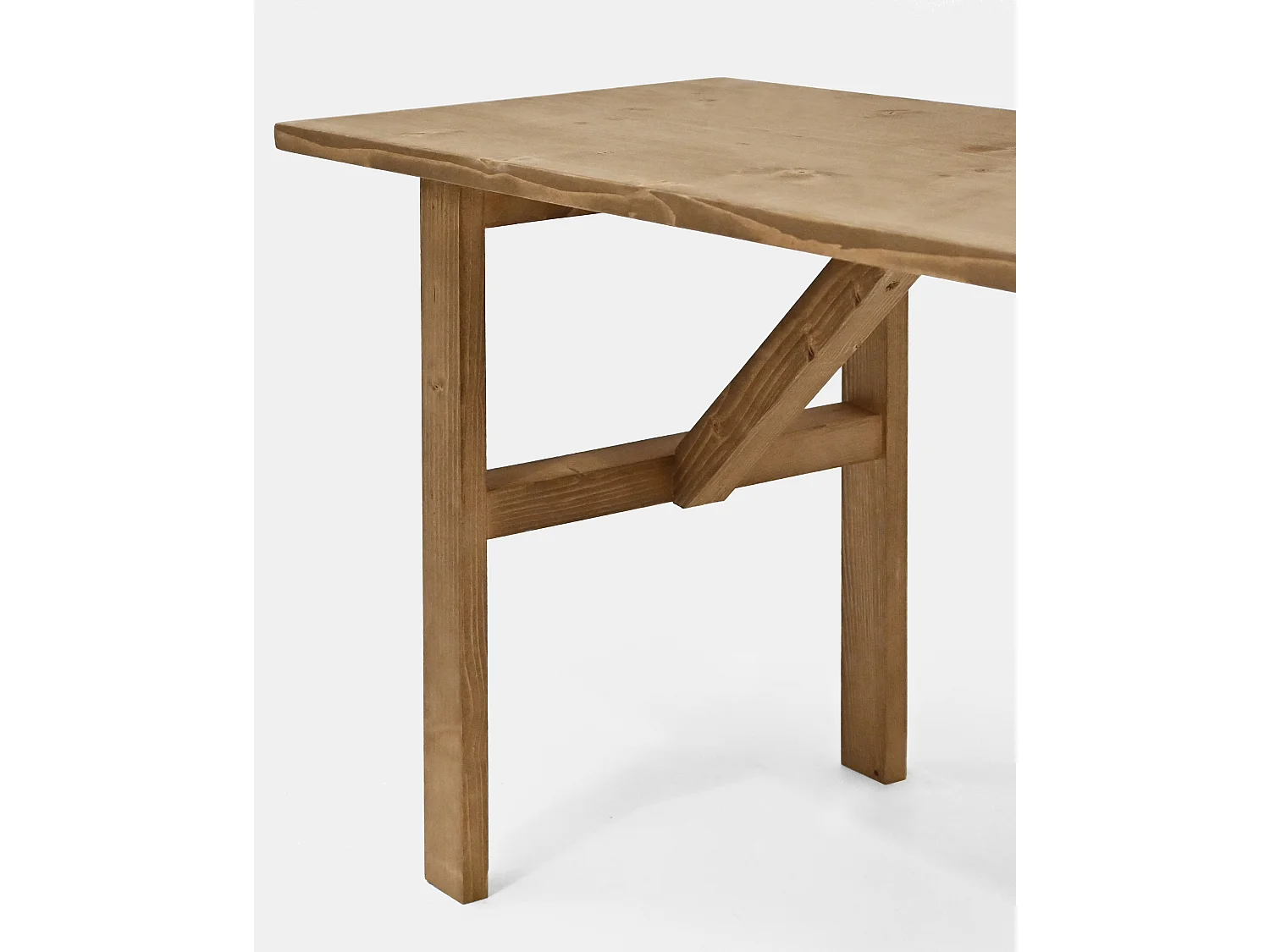 Panca decorativa in legno massello in tono marrone 120x45cm - SIEP - DECOWOOD