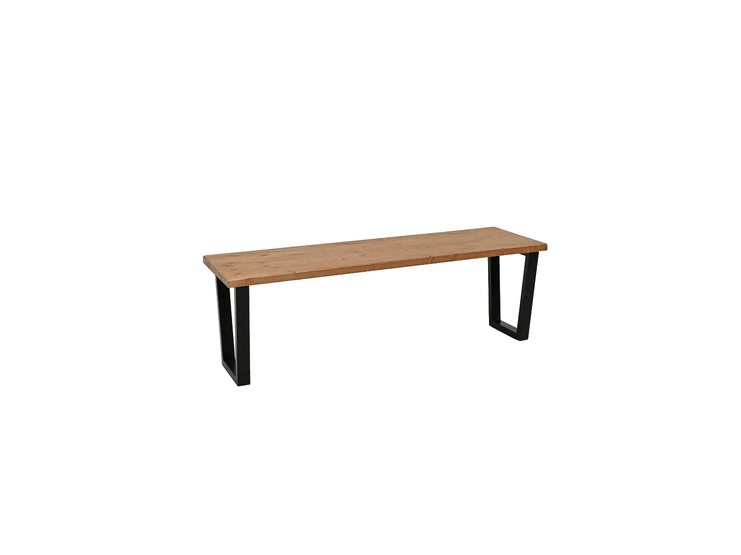 Banc en bois de pin et fer couleur vieilli et noir 180x45cm - GALA - DECOWOOD
