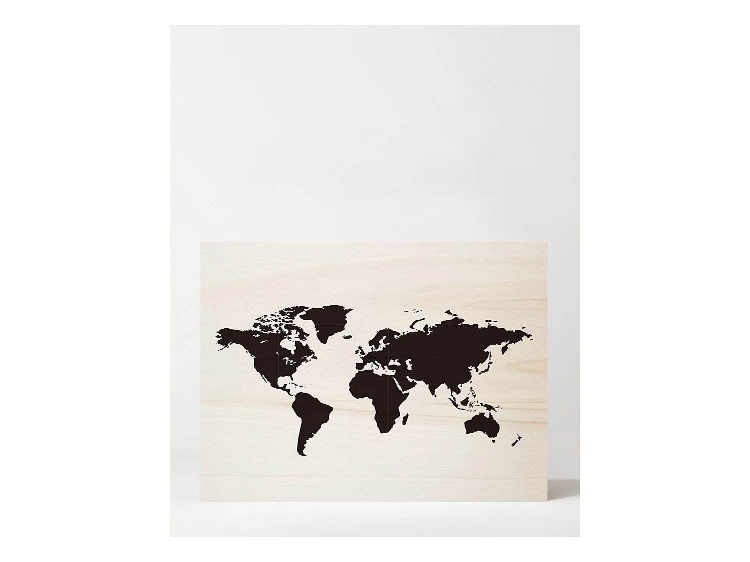 Cuadro de madera Mapamundi natural