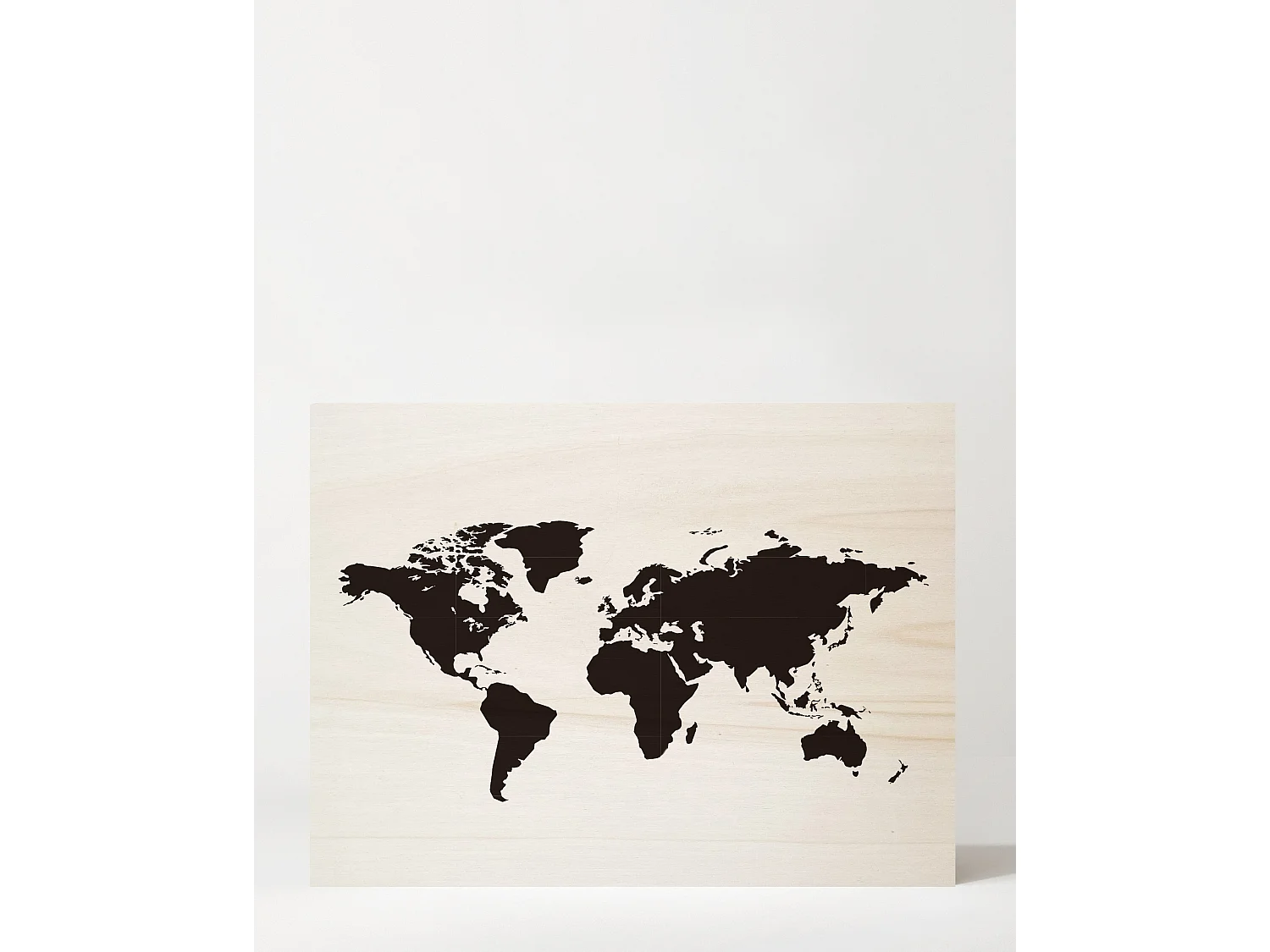 Cuadro de madera Mapamundi natural