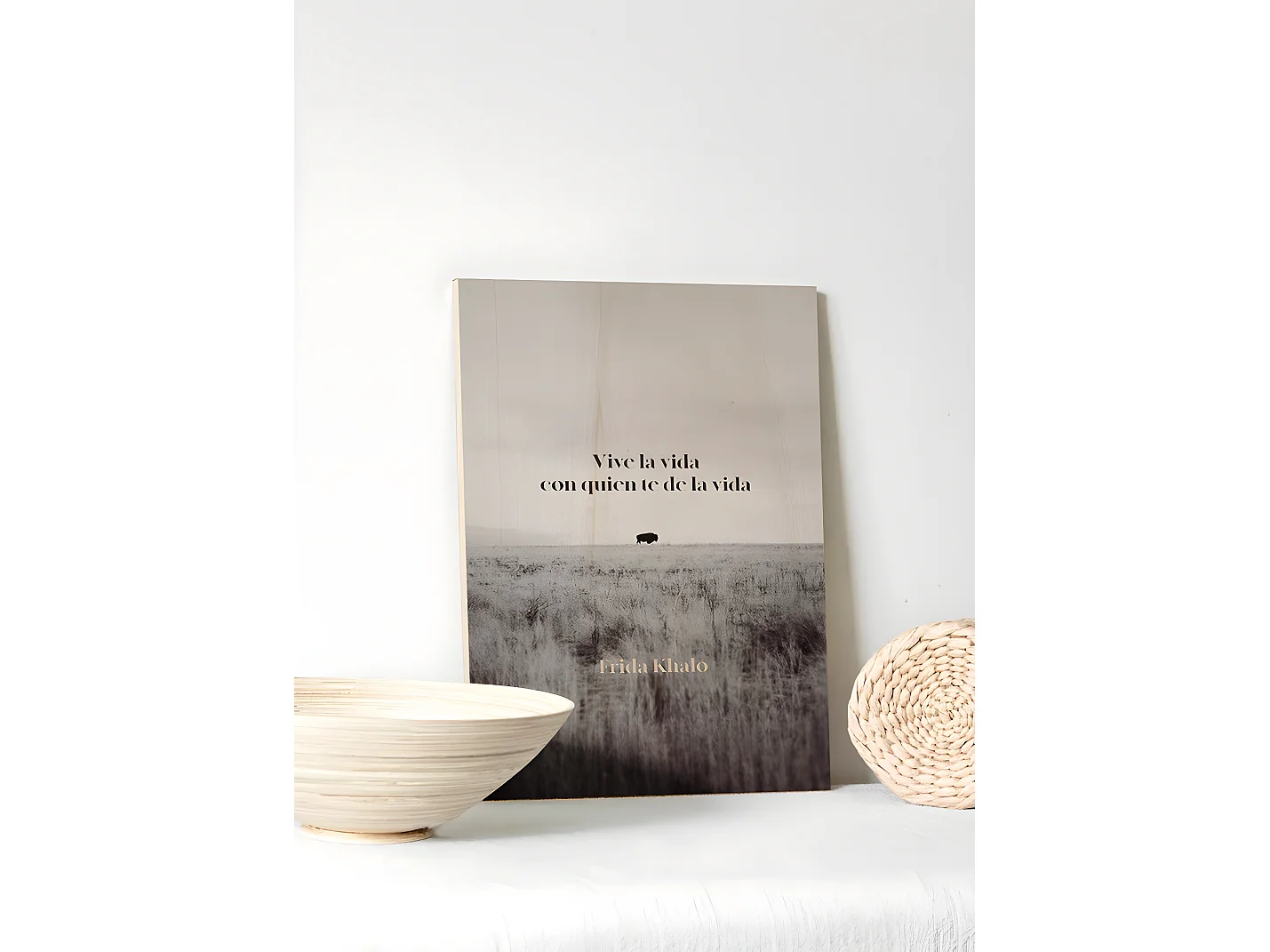 Cuadro de madera Vive la vida