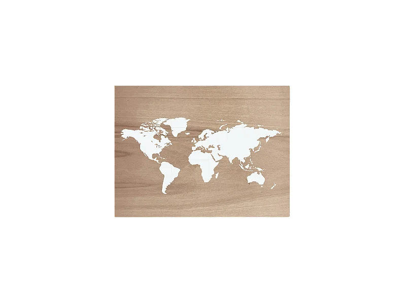 Cuadro de madera Mapamundi envejecido
