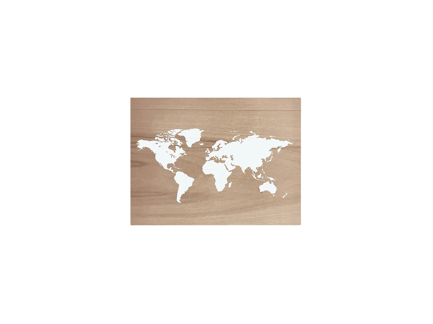 Cuadro de madera Mapamundi envejecido