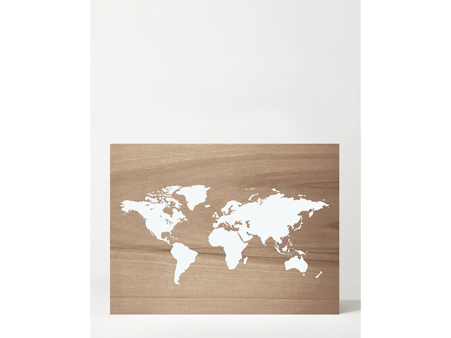 Cuadro de madera Mapamundi envejecido