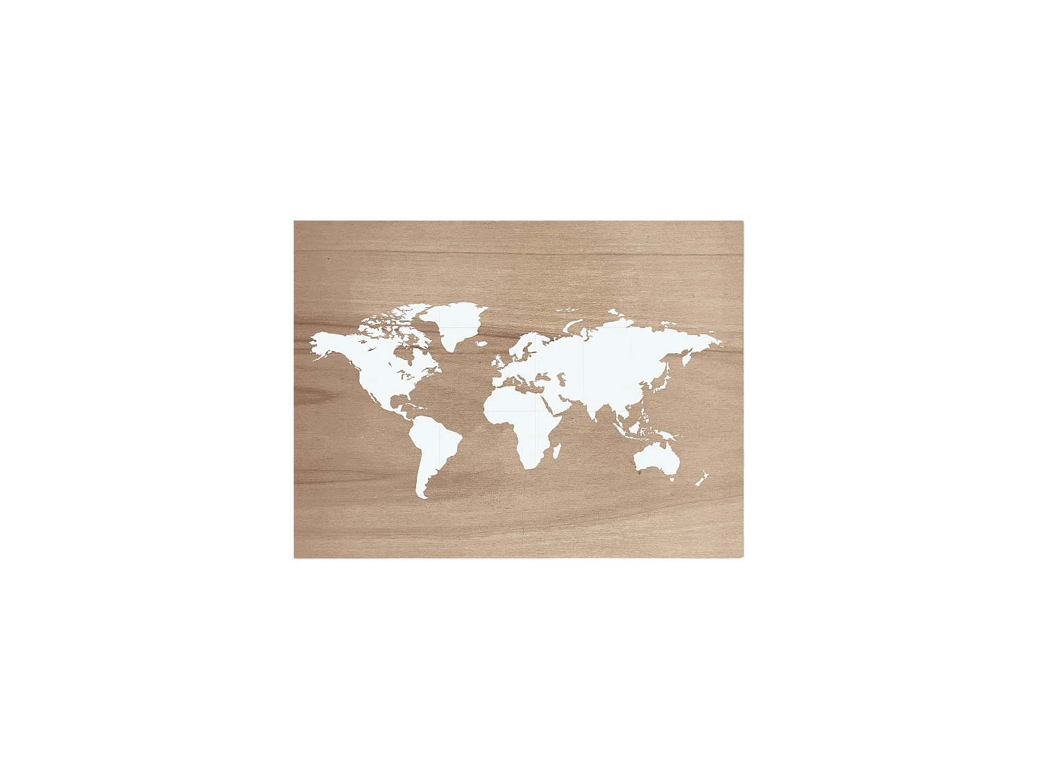 Cuadro de madera Mapamundi envejecido