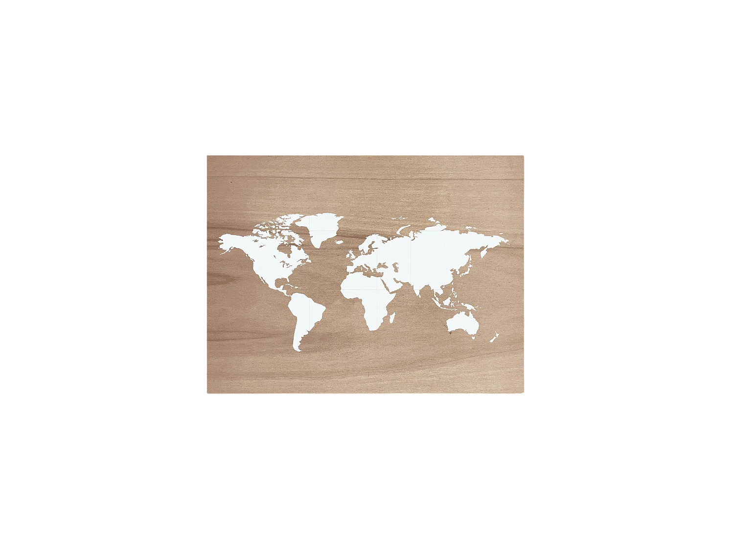 Cuadro de madera Mapamundi envejecido