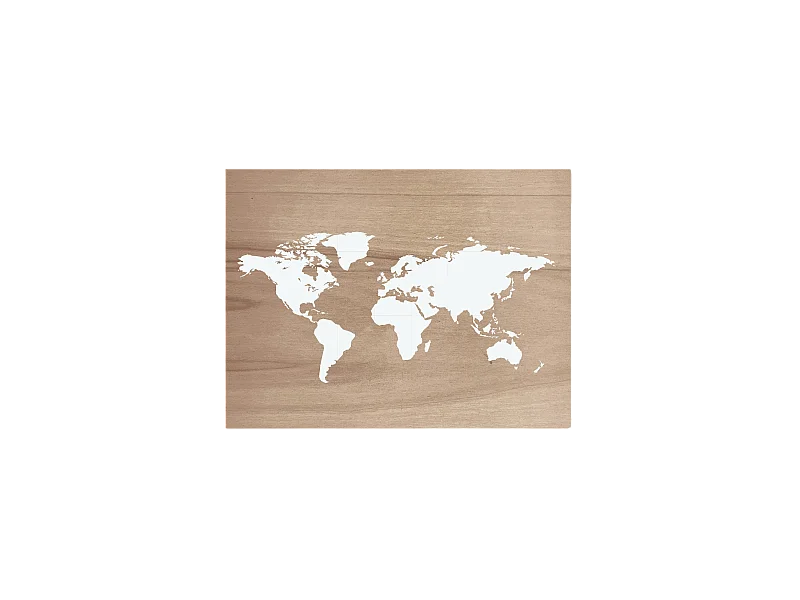 Cuadro de madera Mapamundi envejecido