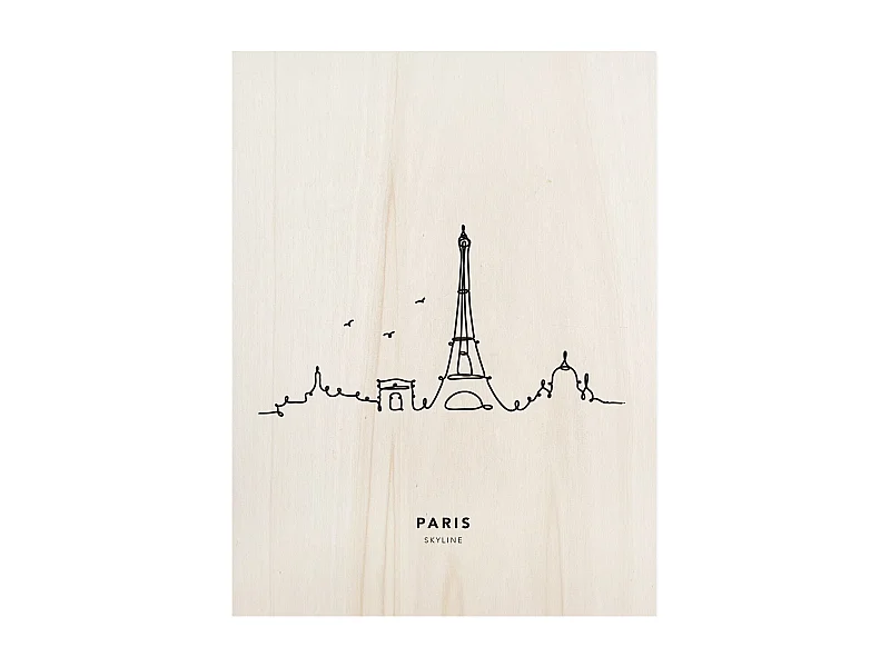 Cuadro de madera Paris Skyline