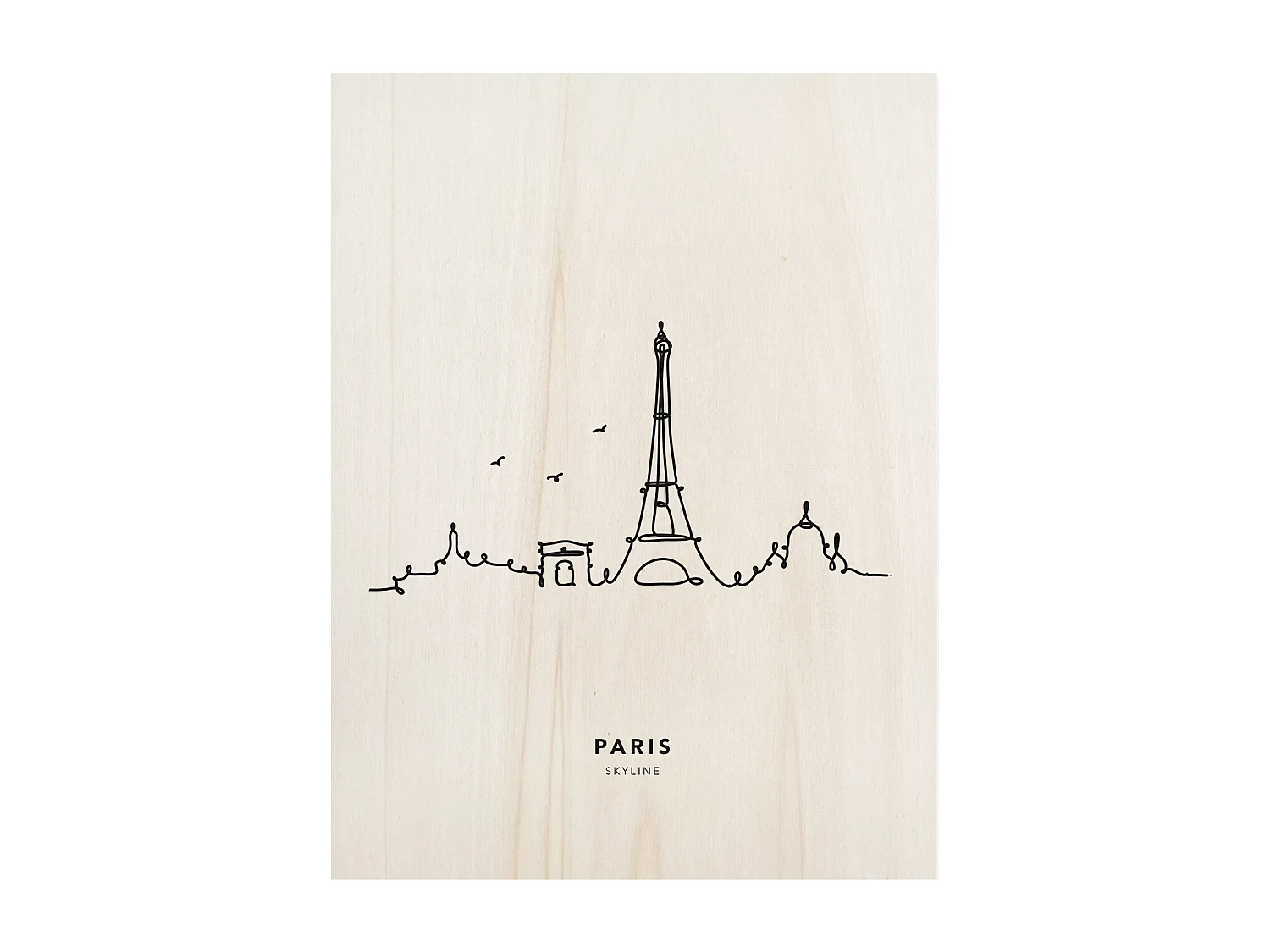 Cuadro de madera Paris Skyline