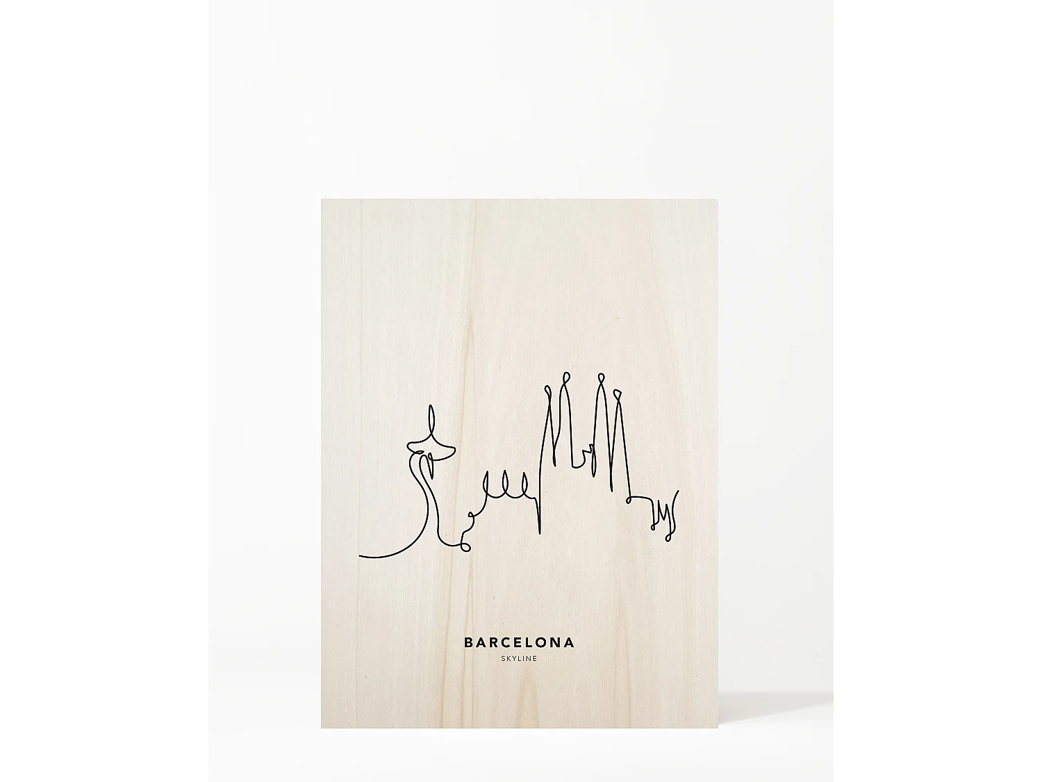 Cuadro de madera Barcelona Skyline