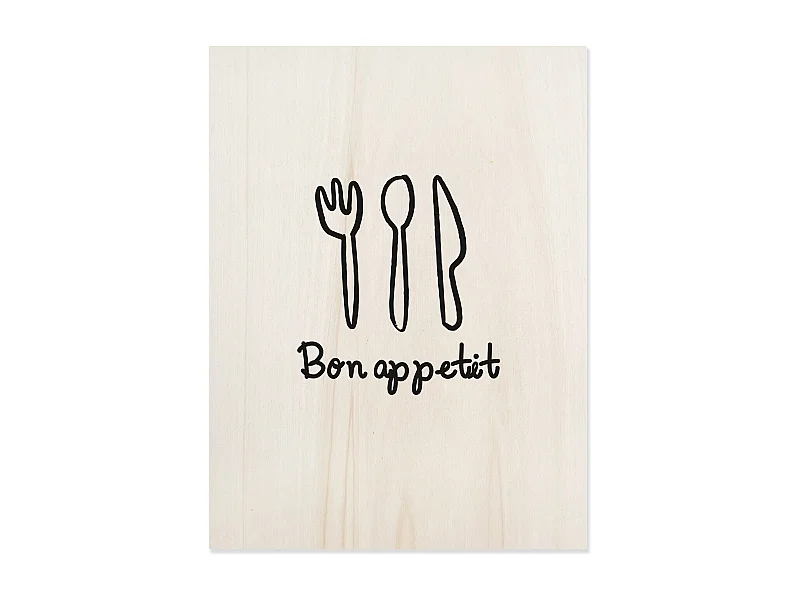 Cuadro de madera Bon appetit