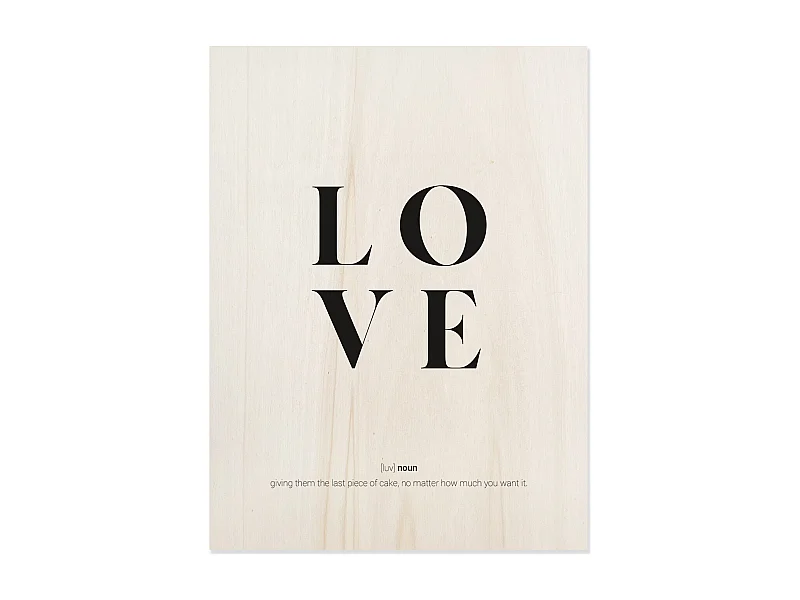 Cuadro de madera Love definition
