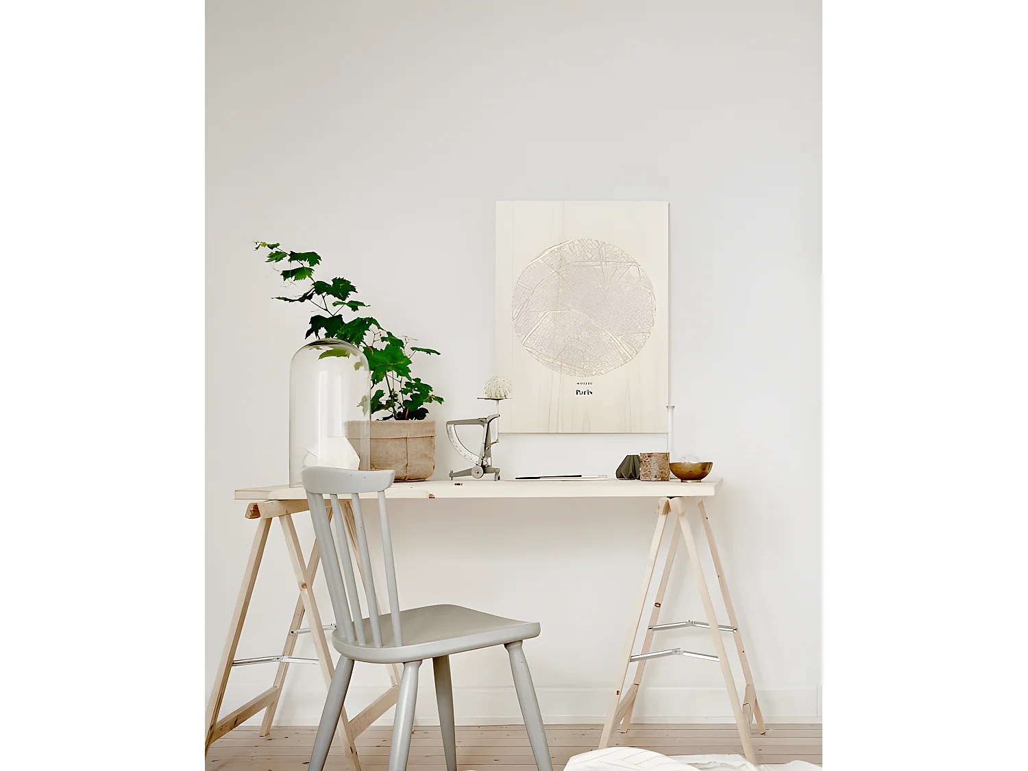 Cuadro de madera Paris Map