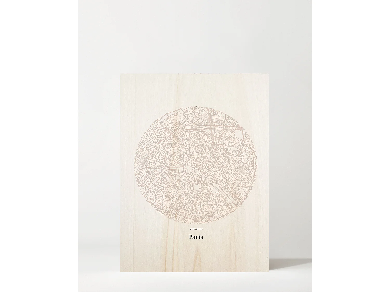 Cuadro de madera Paris Map