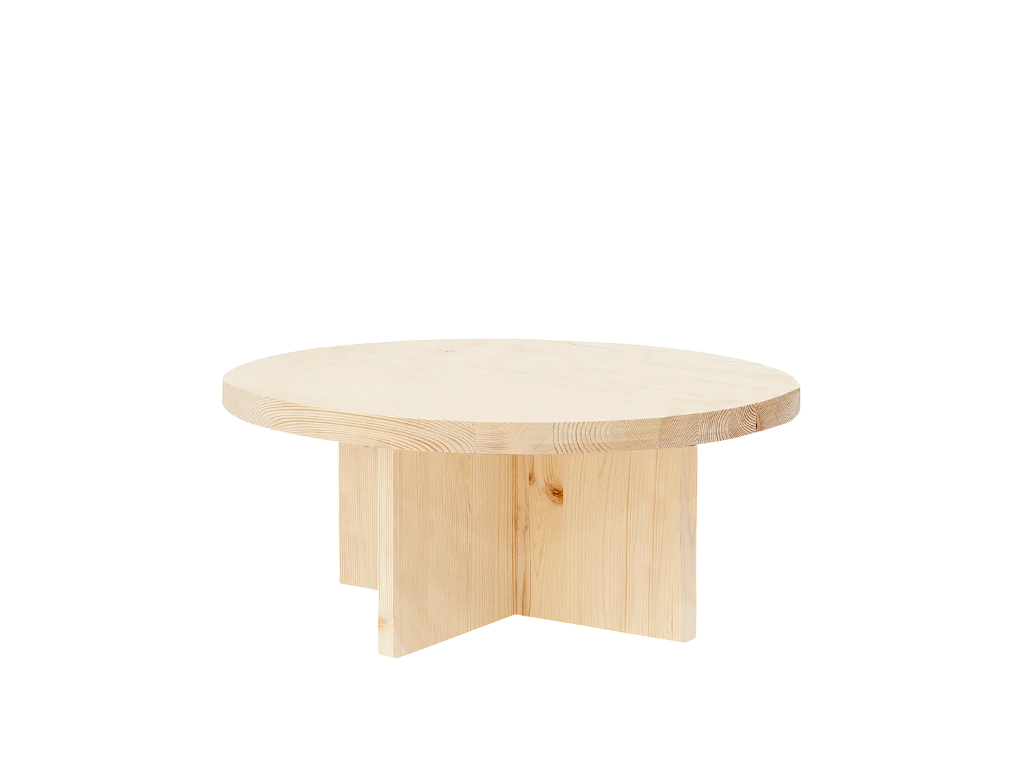 Tavolo basso rotondo in legno massello in tono naturale  Ø60x33,2cm - TOKYO - DECOWOOD