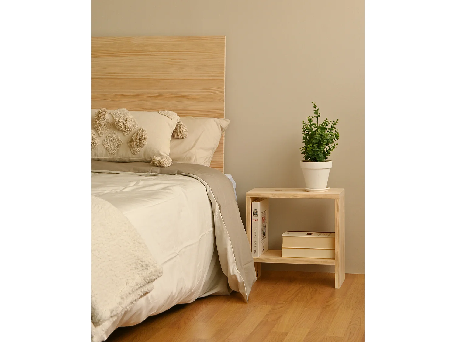 Comodino in legno massello in tono naturale 20x40cm - MELLER - DECOWOOD