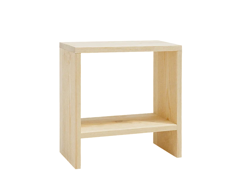 Mesita de noche de madera maciza en tono natural de 40x20cm - MELLER - DECOWOOD