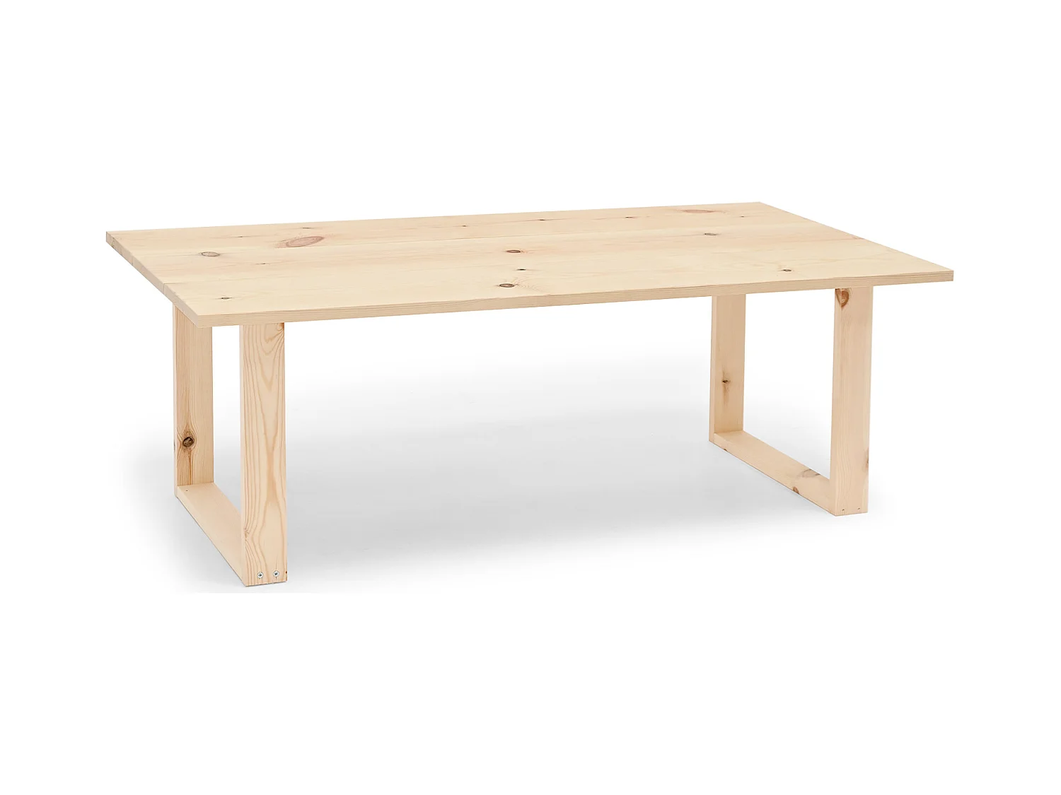 Tavolo basso rettangolare in legno massello in tono naturale 120x45cm - BIELSA - DECOWOOD