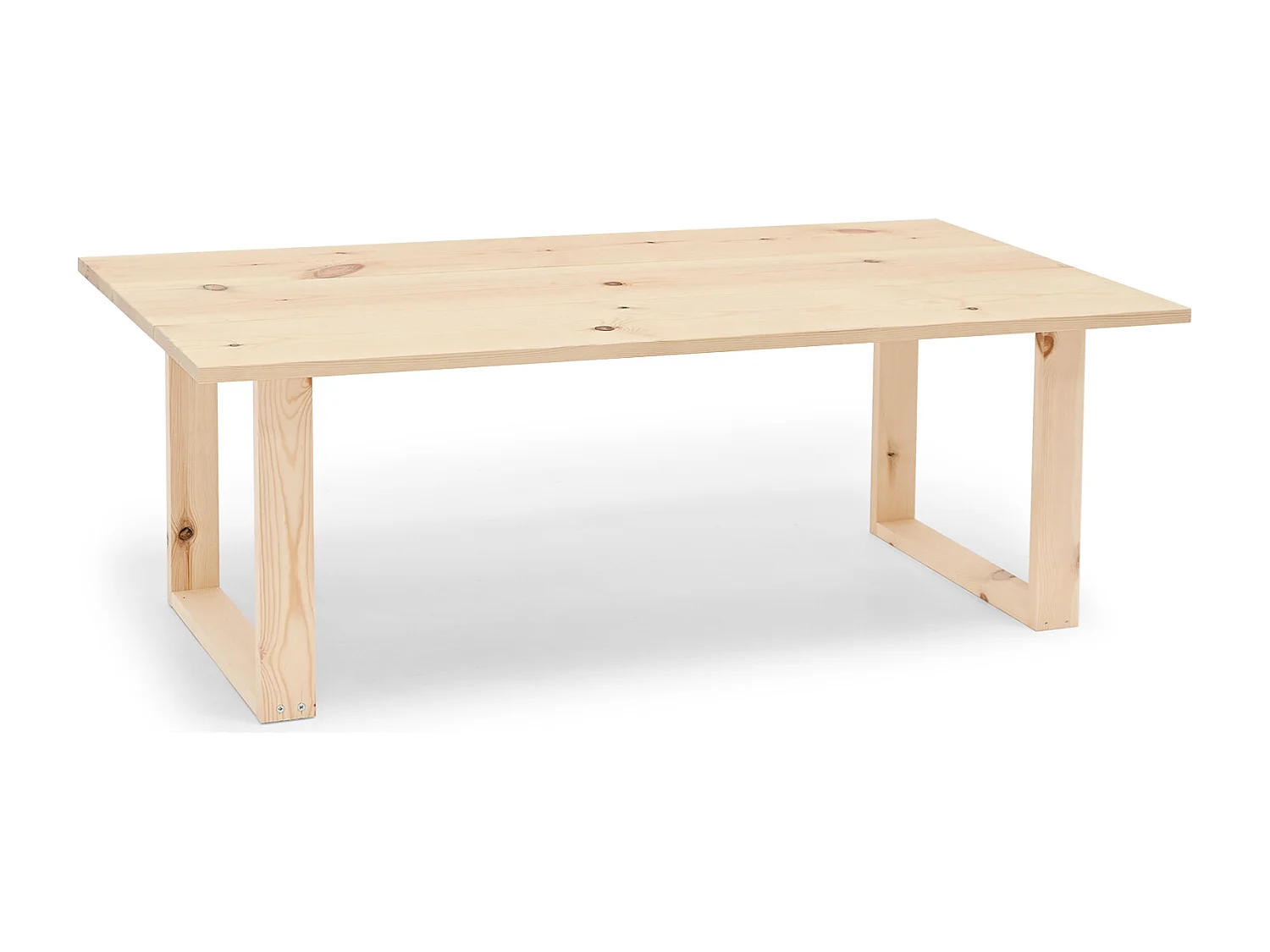 Table basse en bois de pin naturelle 120x45cm - BIELSA - DECOWOOD