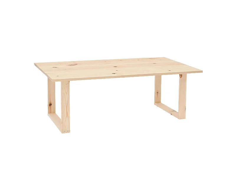 Table basse en bois de pin naturelle 120x45cm - BIELSA - DECOWOOD