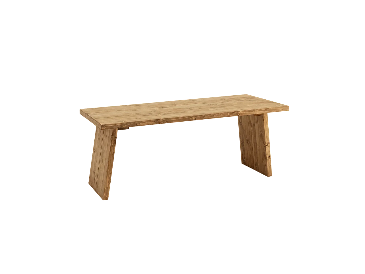 Tavolo basso rettangolare in legno massello in marrone 120x45cm - FRIDA - DECOWOOD