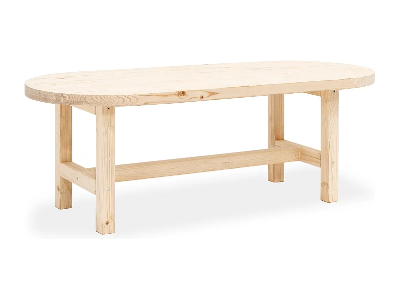Table basse en bois de sapin naturel 120x40cm - OLIVIA - DECOWOOD