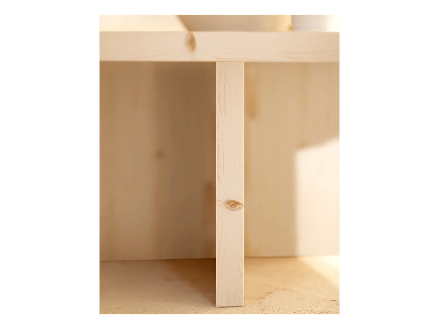 Mesa de centro redonda de madera de abeto Decowood color natural de Ø80cm - TOKYO - DECOWOOD