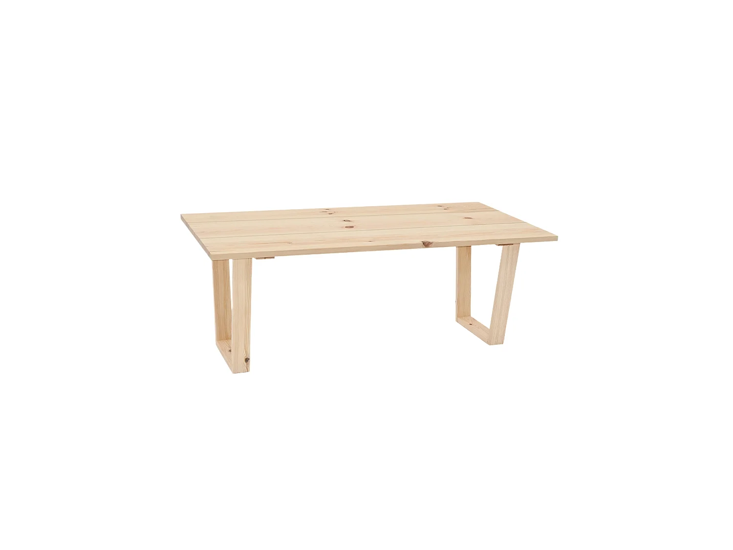 Tavolo basso rettangolare in legno massello in tono naturale 120x45cm - OYANE - DECOWOOD