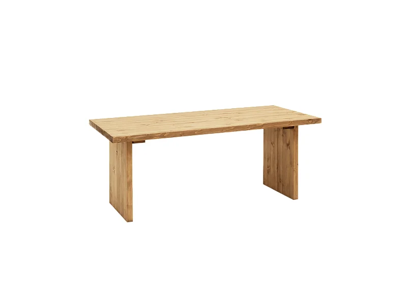 Tavolo basso rettangolare in legno massello in marrone 120x47cm - FRIDA - DECOWOOD