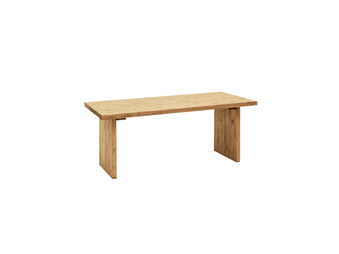 Table basse en bois de pin vieilli 120x47cm - FRIDA - DECOWOOD