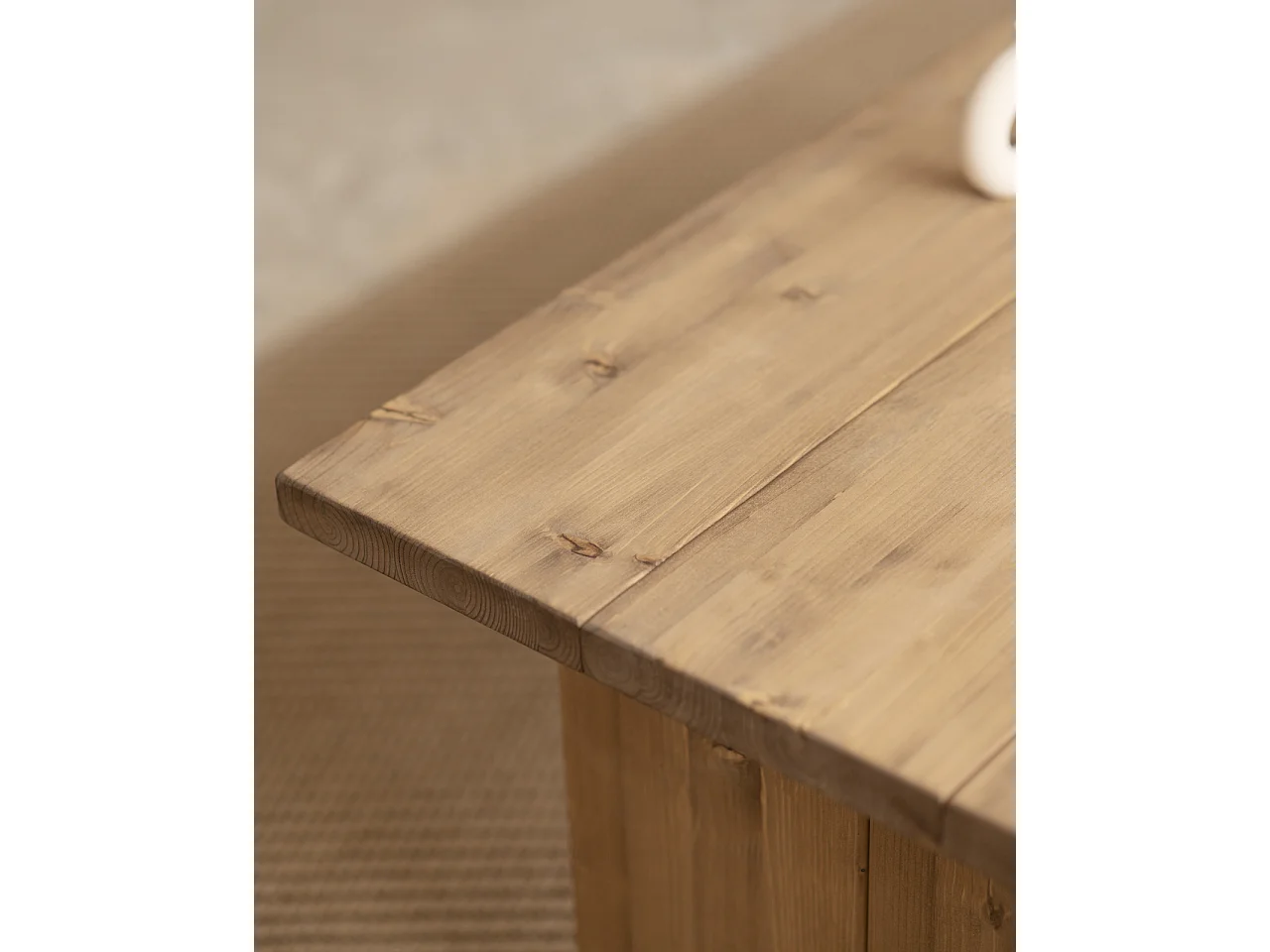 Tavolo basso rettangolare in legno massello in marrone 120x47cm - FRIDA - DECOWOOD