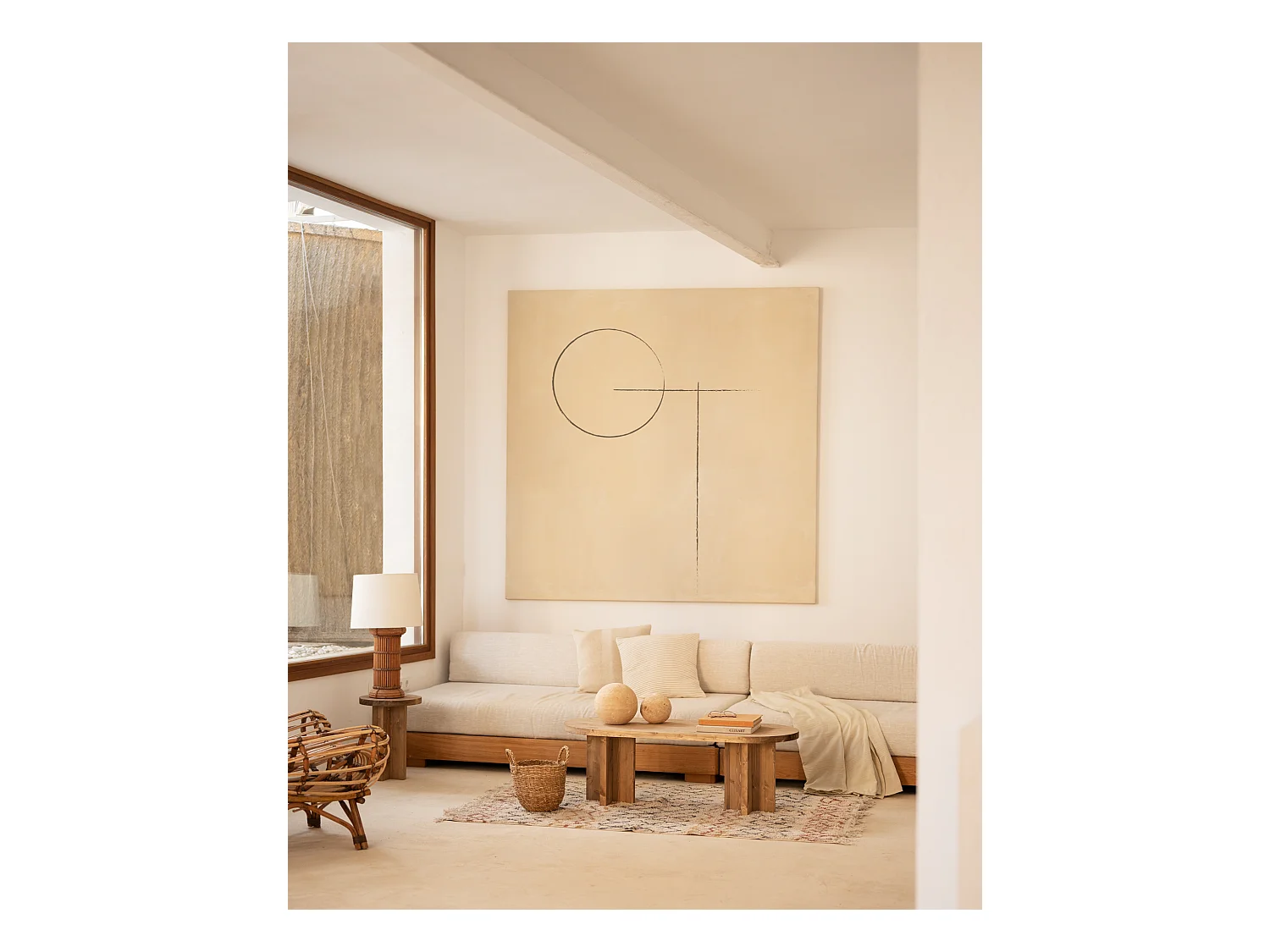 Tavolo basso ovale in legno massello in tono marrone 120x40cm - TOKYO - DECOWOOD