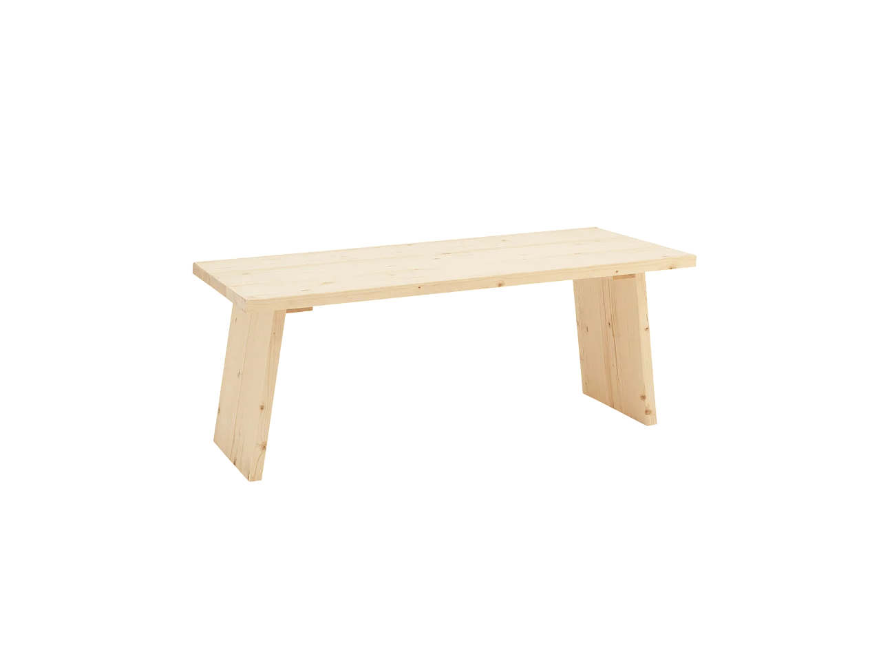 Tavolo basso rettangolare in legno massello in tono naturale 120x45cm - FRIDA - DECOWOOD