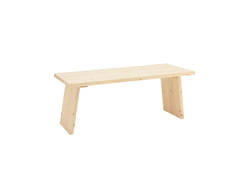 Table basse en bois de pin naturelle 120x45cm - FRIDA - DECOWOOD