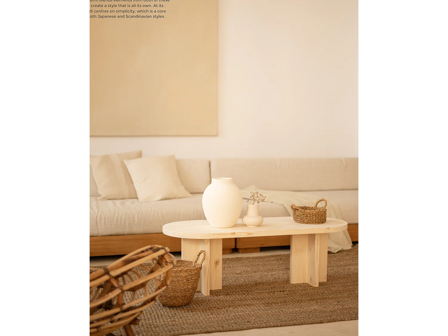 Table basse en bois de sapin naturelle 120x40cm - TOKYO - DECOWOOD